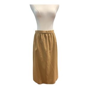 Vintage Bretton Place 100% Wool Camel Midi‎ Skirt | Lined | Size 12